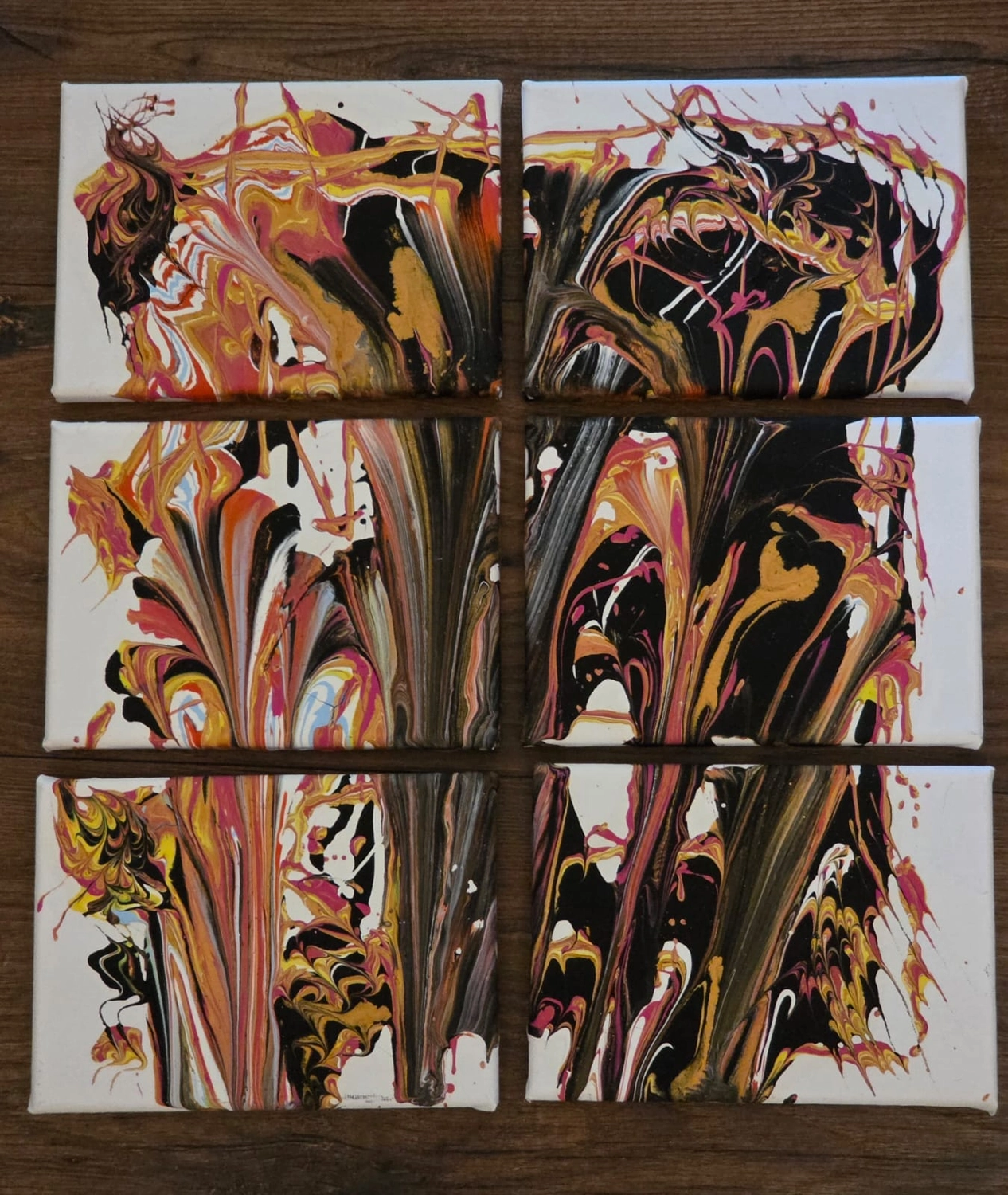 GedankenGuss - Holzskulpturen und abstrakten Kunstwerken -  Farbenfrohen abstraktes Kunstwerk