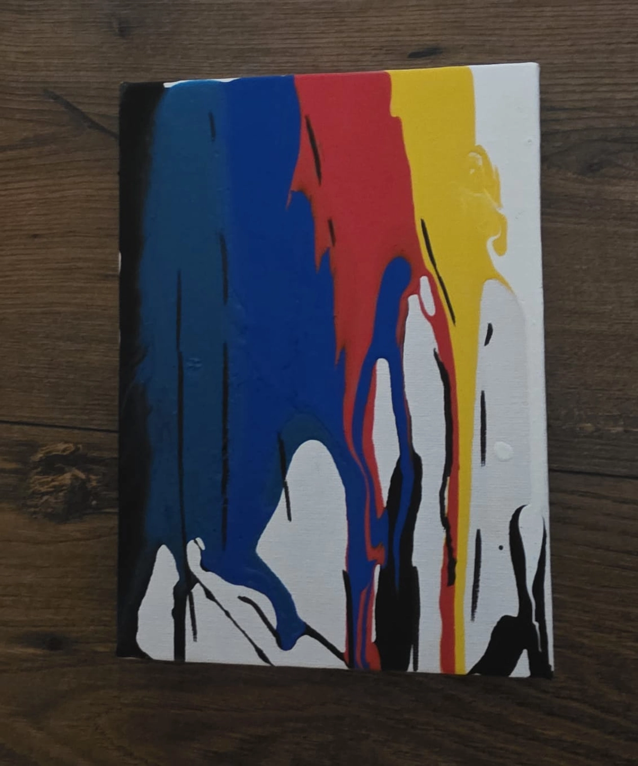 GedankenGuss - Holzskulpturen und abstrakten Kunstwerken -  Farbenfrohen abstraktes Kunstwerk