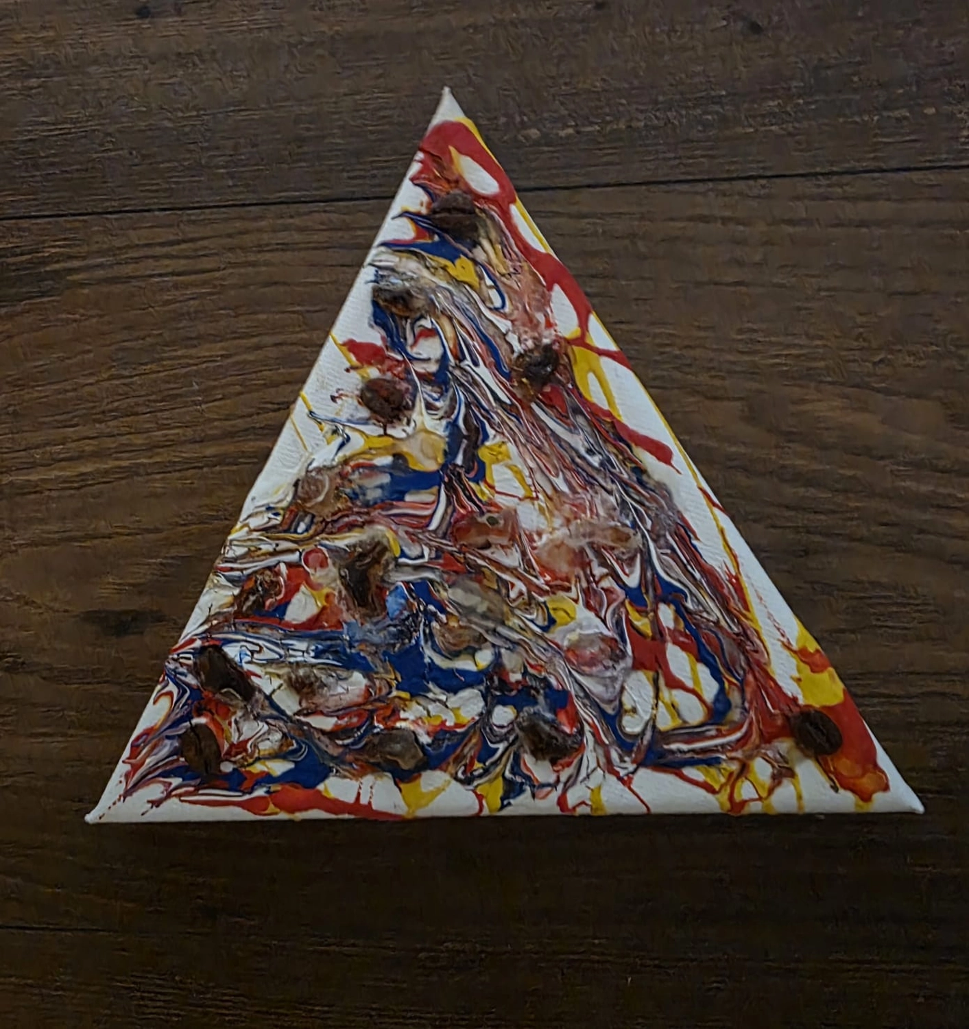 GedankenGuss - Holzskulpturen und abstrakten Kunstwerken -  Farbenfrohen abstraktes Kunstwerk