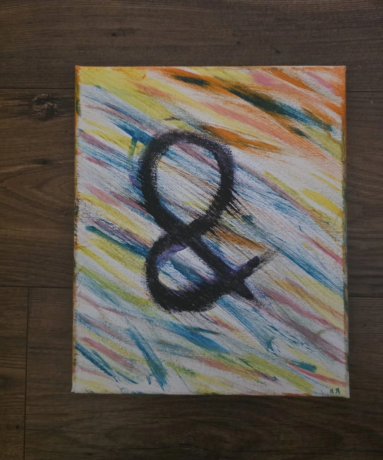 GedankenGuss - Holzskulpturen und abstrakten Kunstwerken -  Farbenfrohen abstraktes Kunstwerk