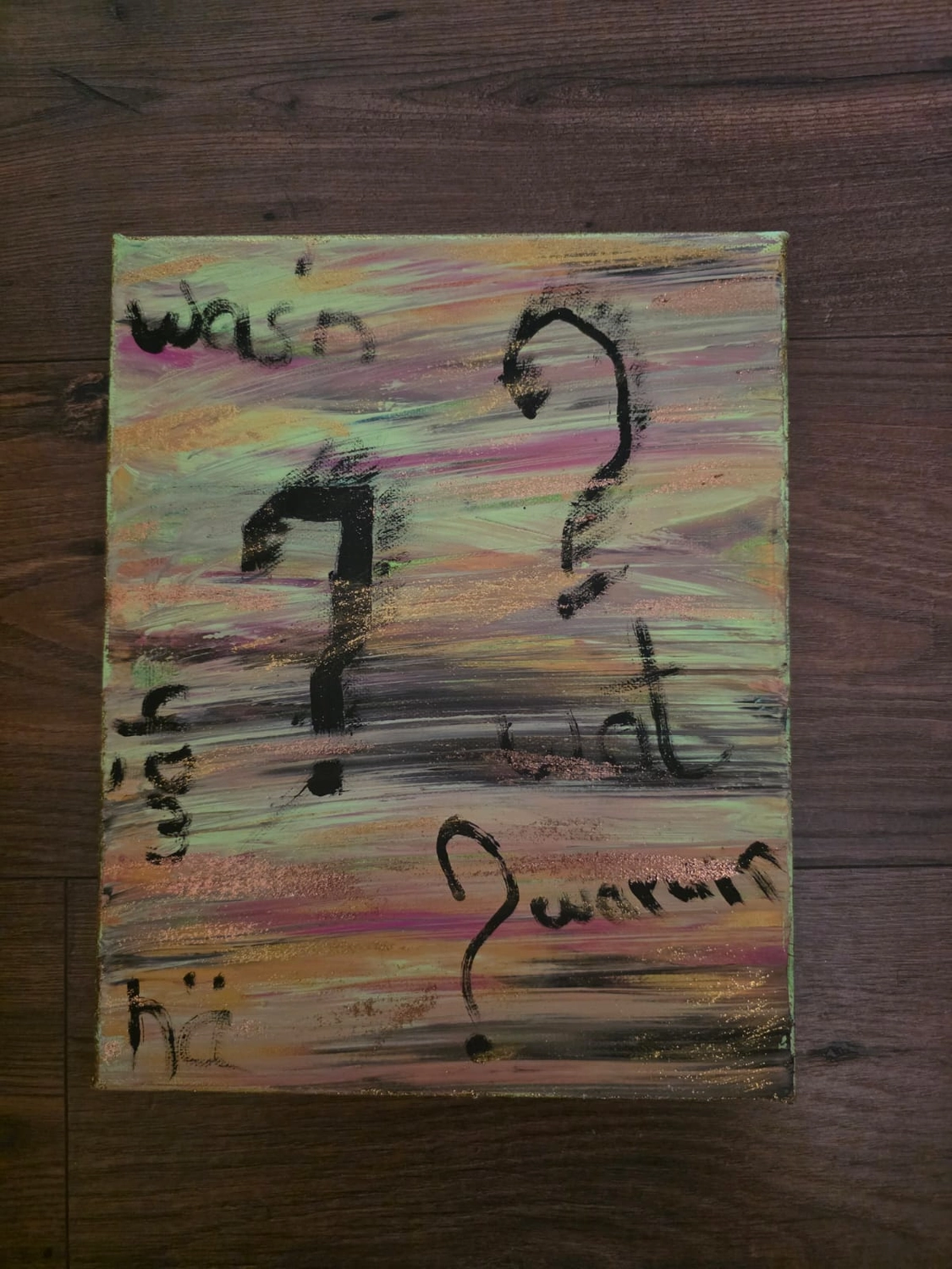 GedankenGuss - Holzskulpturen und abstrakten Kunstwerken -  Farbenfrohen abstraktes Kunstwerk